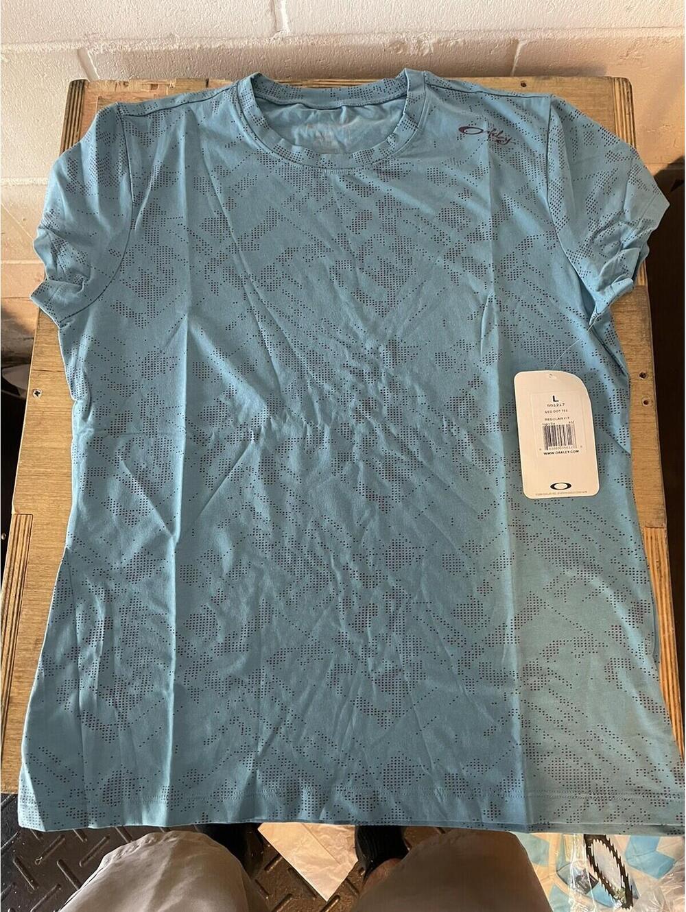 Oakley Womens Geo Dot Tee Niagra Blue Size Large new